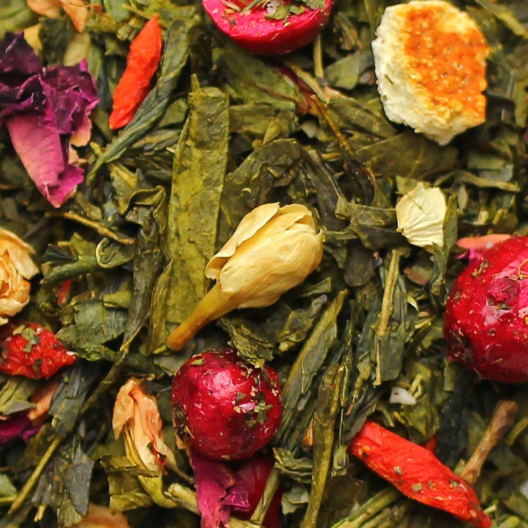 Herbata zielona smakowa Himalayan Hills zbliżenie