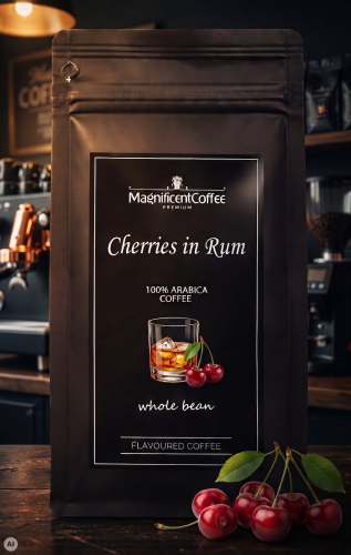 Cherries in Rum – kawa smakowa ziarnista Wiśnie w Rumie 100% Arabica