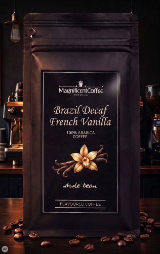 Brazil Decaf French Vanilla – kawa smakowa ziarnista bezkofeinowa 100% Arabica