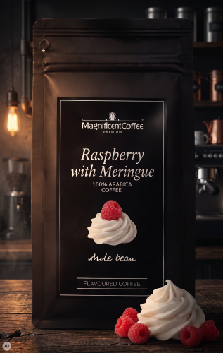 Raspberry with Meringue – kawa smakowa ziarnista Malina z Bezą 100% Arabica